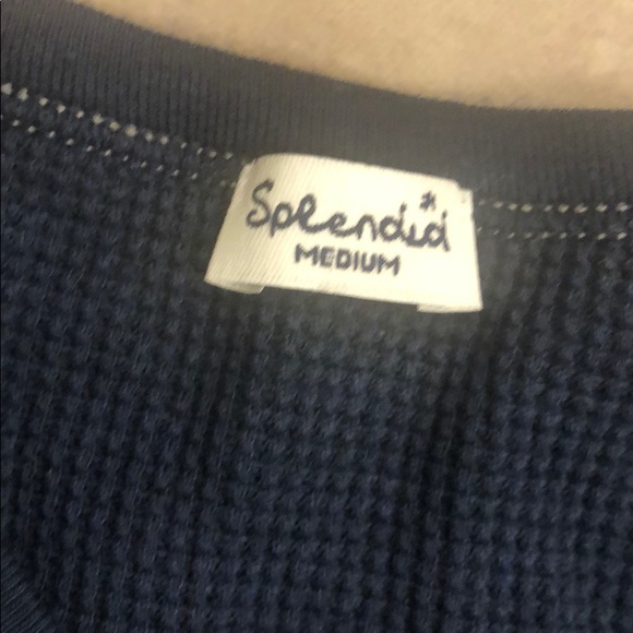 Navy splendid waffle weave. Size medium 3/4 sleeve - Picture 3 of 11